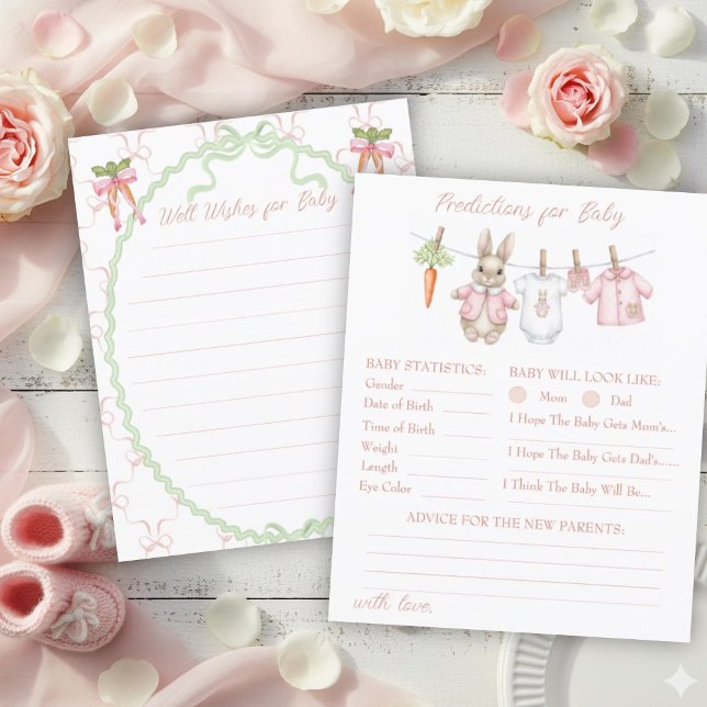 Lámina Bunny Rabbit Clothesline Baby Shower Prediction  (Subido por el creador)