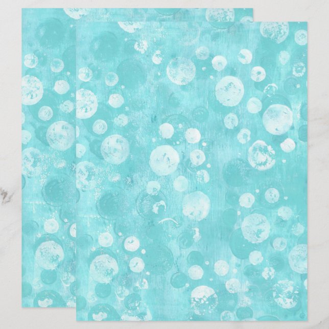 Lámina Burbujas blancas y Verde azuladas sobre la sopa de (Anverso / Reverso)