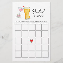 Lámina Burbujas y juegos de Bingo de ducha de pareja Brew