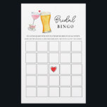 Lámina Burbujas y juegos de Bingo de ducha de pareja Brew<br><div class="desc">Bubbles & Brew temática Bridal / parejas ducha Juego de bingo con acuarela ilustracion de champán y cerveza. ...  Personaliza la parte posterior de la tarjeta con el nombre de la pareja y la fecha de ducha.</div>