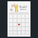 Lámina Burbujas y juegos de Bingo de ducha de pareja Brew<br><div class="desc">Bubbles & Brew temática Bridal / parejas ducha Juego de bingo con acuarela ilustracion de champán y cerveza. ...  Personaliza la parte posterior de la tarjeta con el nombre de la pareja y la fecha de ducha.</div>