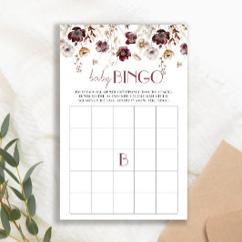 Lámina Burgunds Wildflowers Baby Shower Baby Item ABC Gam