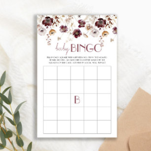 Lámina Burgunds Wildflowers Baby Shower Baby Item ABC Gam