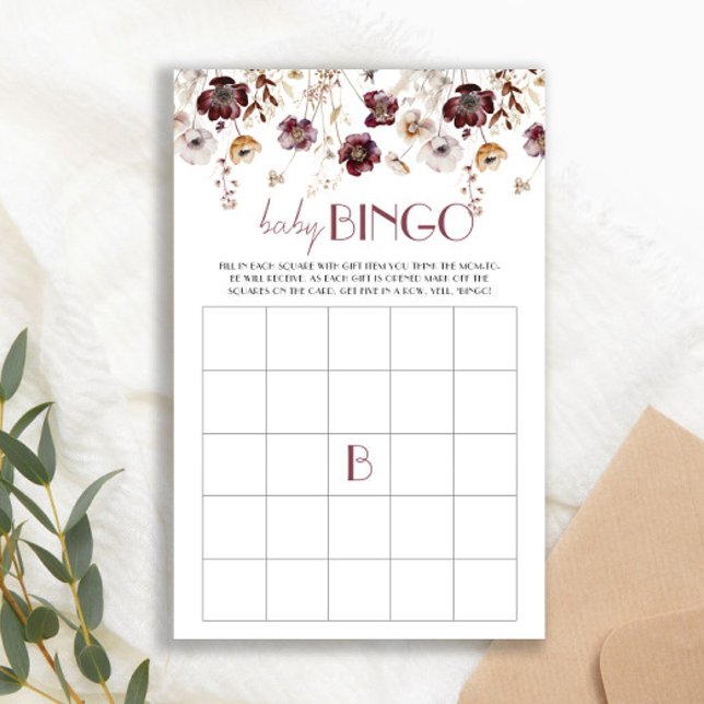Lámina Burgunds Wildflowers Baby Shower Baby Item ABC Gam (Subido por el creador)
