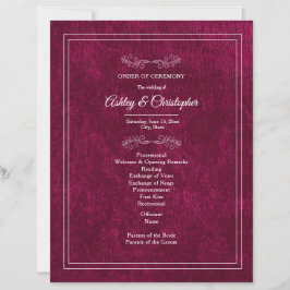 Lámina Burgundy Berry Velvet White Wedding Program
