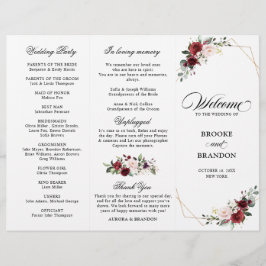 Lámina Burgundy Blush Modern Geometric Wedding Program