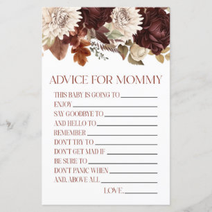 Lámina Burgundy Floral Advice Actividad de juego de Baby