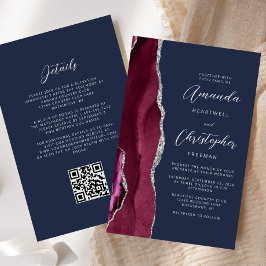 Lámina Burgundy Presupuesto Plata Agata Marina Código QR 