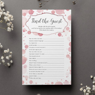 Lámina Buscar al invitado   Juego de Baby Shower Glam Pol