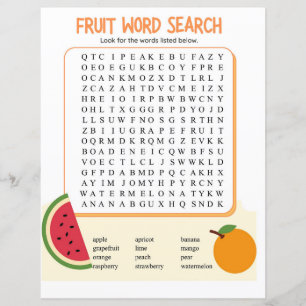 Lámina Búsqueda de palabras de frutas