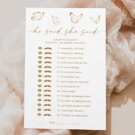 Lámina Butfly Bridal Shower Dijo Que Dijo Juego