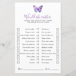 Lámina Butfly Bridal Shower preferiría jugar