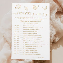 Lámina Butfly Bridal Shower What Do Groom Say Game