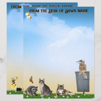 Lámina Butterfly, Dragonfly, Raccoon, and Summer Fun