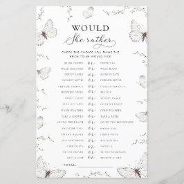 Lámina Butterfly Garden Bridal Would She Rather Game