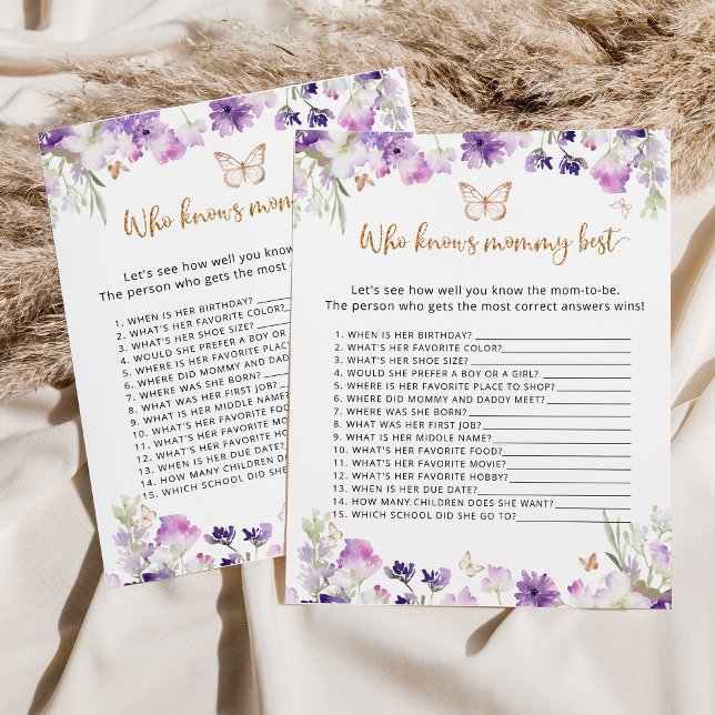 Lámina Butterly Quién conoce a mamá mejor juego de ducha  (Subido por el creador)