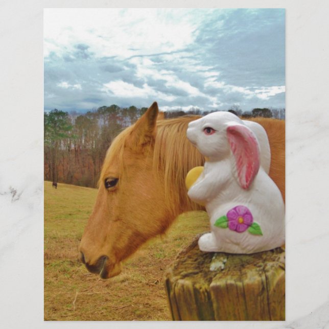 Lámina Caballo amarillo, conejo de primavera (Anverso)