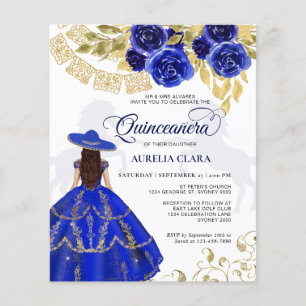 Lámina Caballo Azul Floral Elegante De Presupuesto Quince