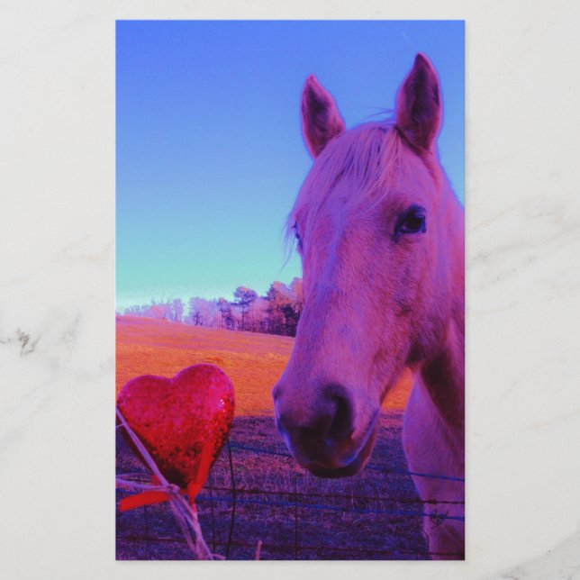 Lámina Caballo marrón y corazón rojo (Anverso)