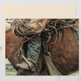 Lámina Caballo montando Rodeo Occidental