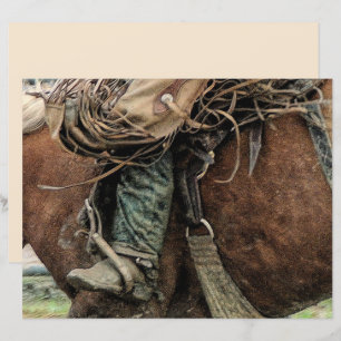 Lámina Caballo montando Rodeo Occidental