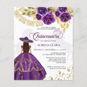 Lámina Caballo púrpura floral elegante de presupuesto Qui