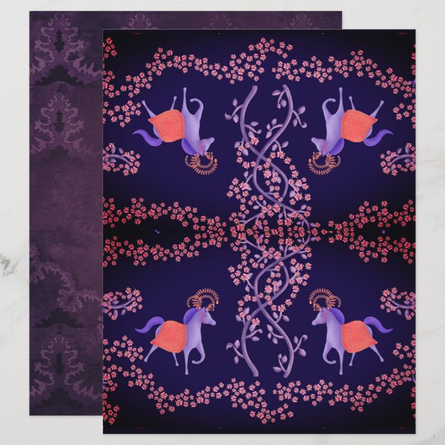 Lámina Caballos de vibraciones medievales (Anverso / Reverso)