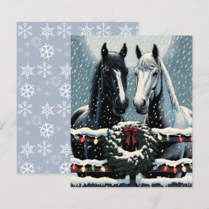 Lámina Caballos Festivos Álbum de Recortes de Navidad