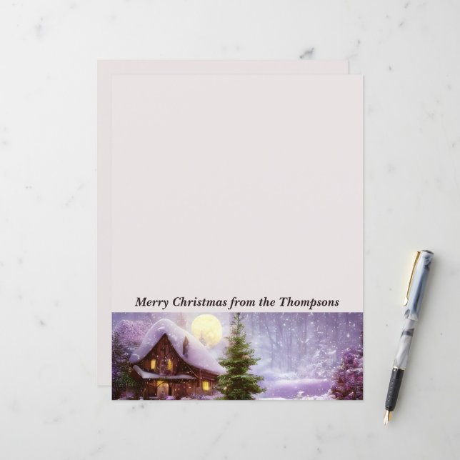 Lámina Cabaña de Navidad de invierno (Anverso/Reverso In Situ)