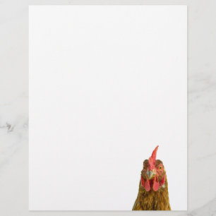 Lámina Cabecera de carta con retrato de pollo