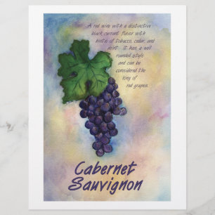 Lámina Cabernet Sauvignon Wine Letterhead