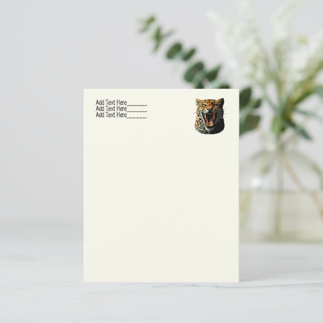 Lámina Cabeza de ataque ruidosa de leopardo (Anverso de pie)