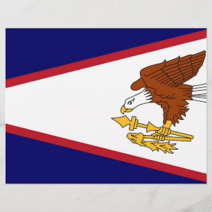 Lámina Cabeza de letra con bandera de Samoa Americana