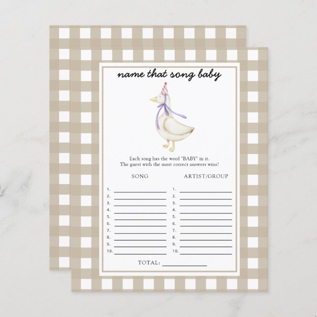 Lámina Cabeza pequeña - Nombrar la canción del bebé (Anverso / Reverso)