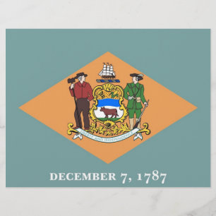 Lámina Cabezal con bandera de Delaware, Estados Unidos