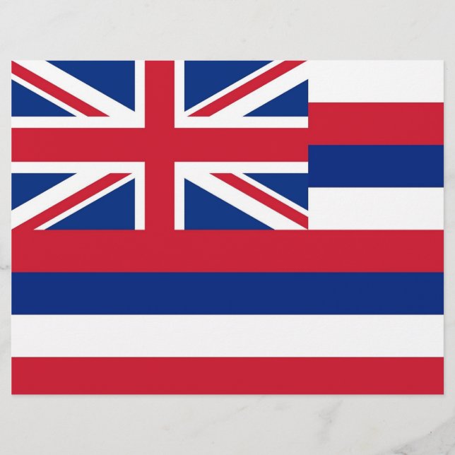 Lámina Cabezal con bandera de Hawaii, Estados Unidos (Anverso)