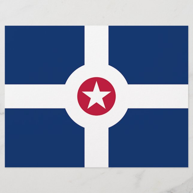 Lámina Cabezal con bandera de Indianápolis, EE.UU. (Anverso)