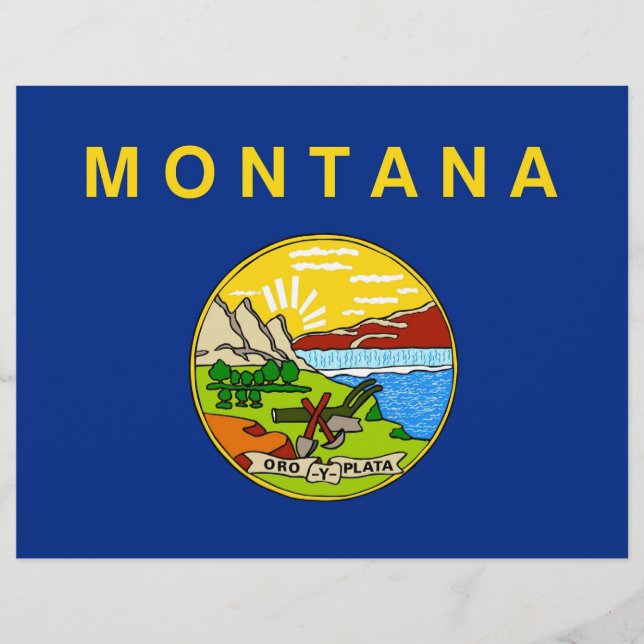 Lámina Cabezal con bandera de Montana, Estados Unidos (Anverso)