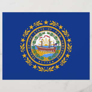 Lámina Cabezal con bandera de New Hampshire, EE. UU.