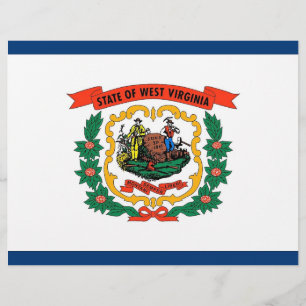 Lámina Cabezal con bandera de Virginia Occidental, Estado