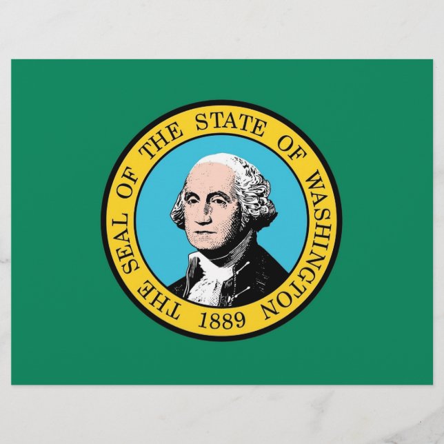 Lámina Cabezal con bandera de Washington, EE. UU. (Anverso)