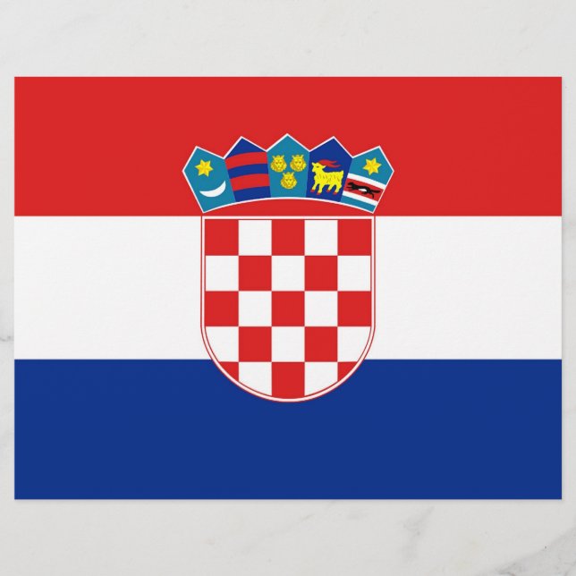 Lámina Cabezal de letra con bandera de Croacia (Anverso)