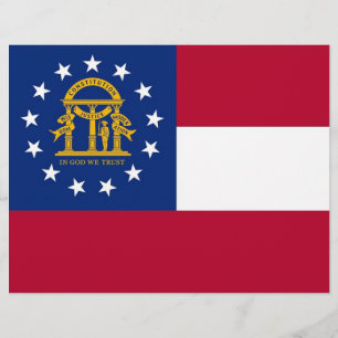 Lámina Cabezal de letra con bandera de Georgia, Estados U
