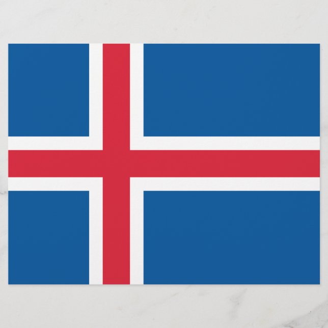 Lámina Cabezal de letra con bandera de Islandia (Anverso)