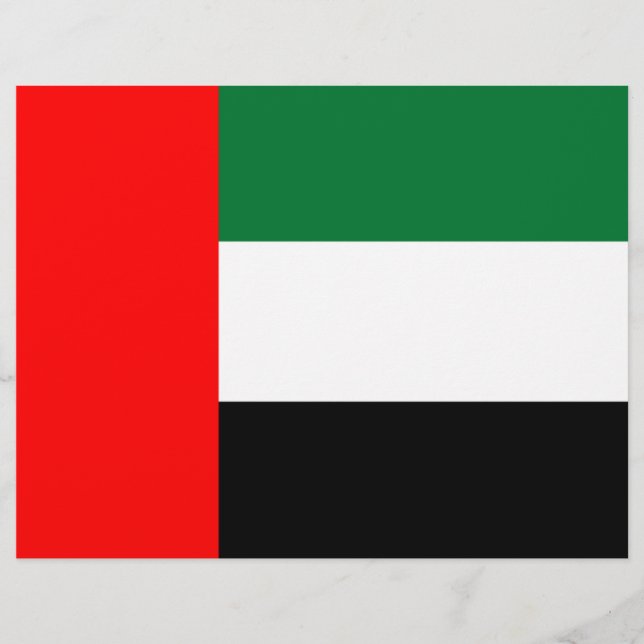 Lámina Cabezal de letra con bandera de los Emiratos Árabe (Anverso)
