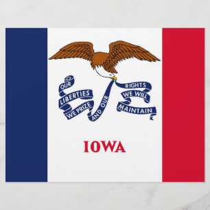 Lámina Cabezal de letras con bandera de Iowa