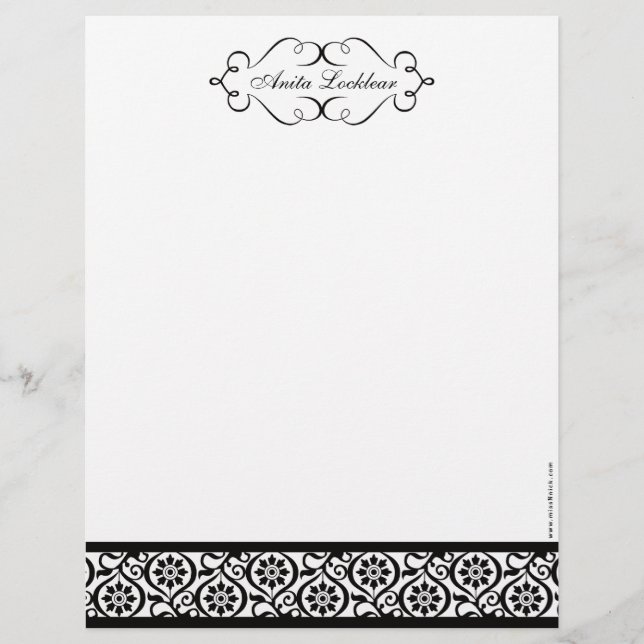 Lámina Cabezal de letras negro y blanco elegante (Anverso)
