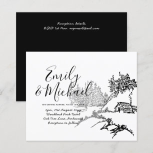 Lámina Cabina de línea de presupuesto en Woods Invitación