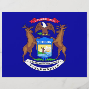 Lámina Cabletero con bandera de Michigan, Estados Unidos