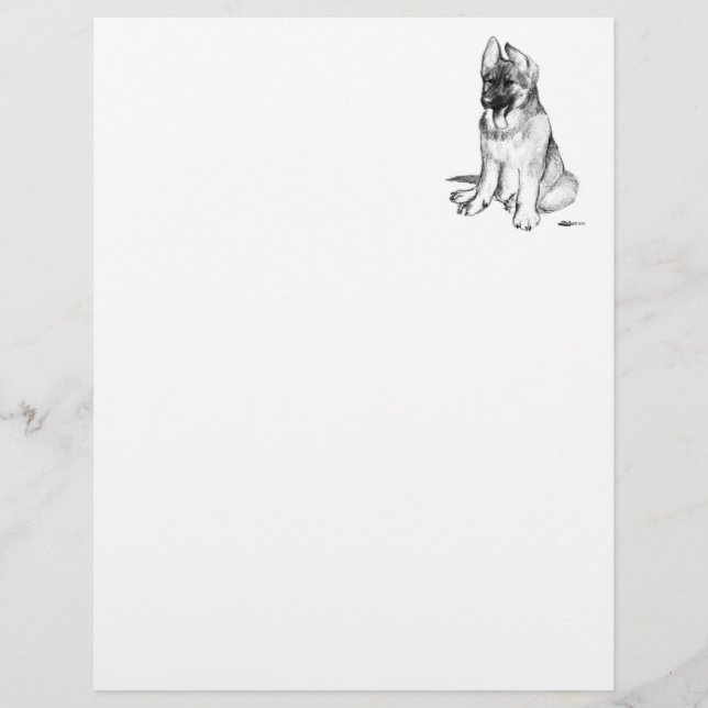 Lámina Cachorro de Pastor Alemán (Anverso)